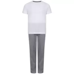 Image of Towel City Girls Long Pyjamas (7-8 Years) (White/Heather Grey)
