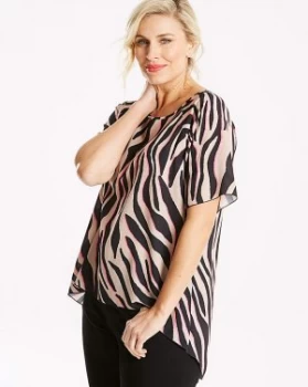 Image of Quiz Curve Neon Animal Print Blouse