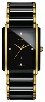 Image of RADO Integral Diamonds High-Tech Ceramic Black Square Dial Watch