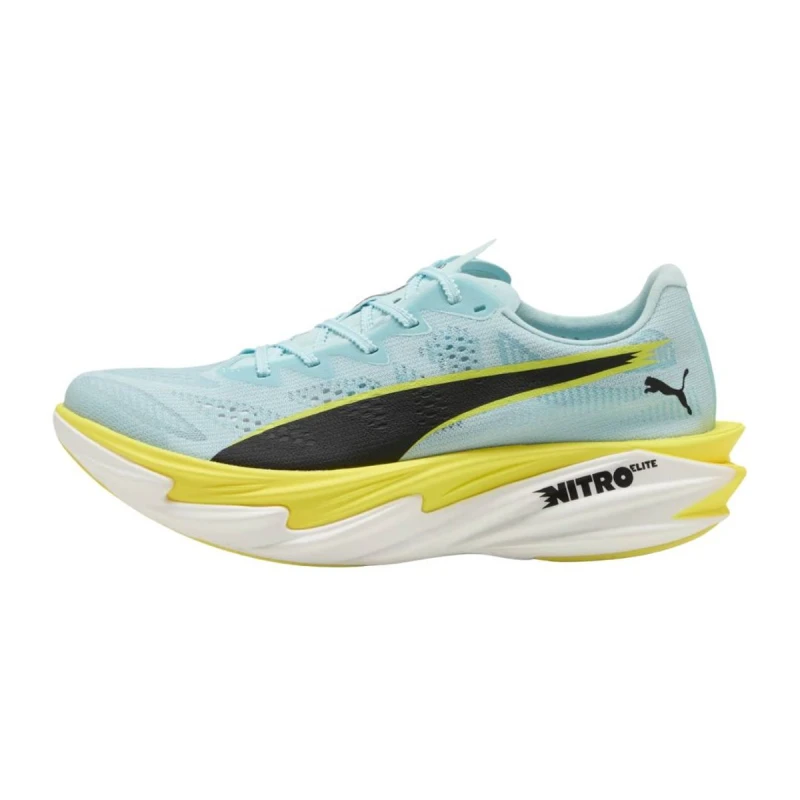 Image of Puma Deviate NITRO Elite 4 Blue Yellow SS26 Womens, Size 37 - EUR