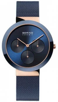 Image of Bering Ceramic Polished Rose Gold Case Blue Dial 35036- Watch