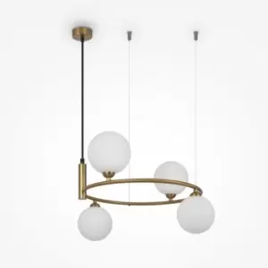 image of Maytoni Ring Modern 4 Light Globe Pendant Ceiling Light Brass G9