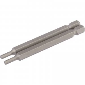Image of Draper Hex Screwdriver Bit Hex 3mm 75mm Pack of 2
