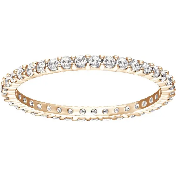 Image of Swarovski Vittore White Rose Gold-tone Plated Ring 5095330 Size 60 Siz