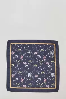 Navy Floral Digital Printed Pocket Square