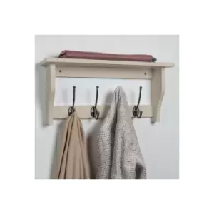 image of Linton 4 Hook Hat & Coat Shelf - French Grey