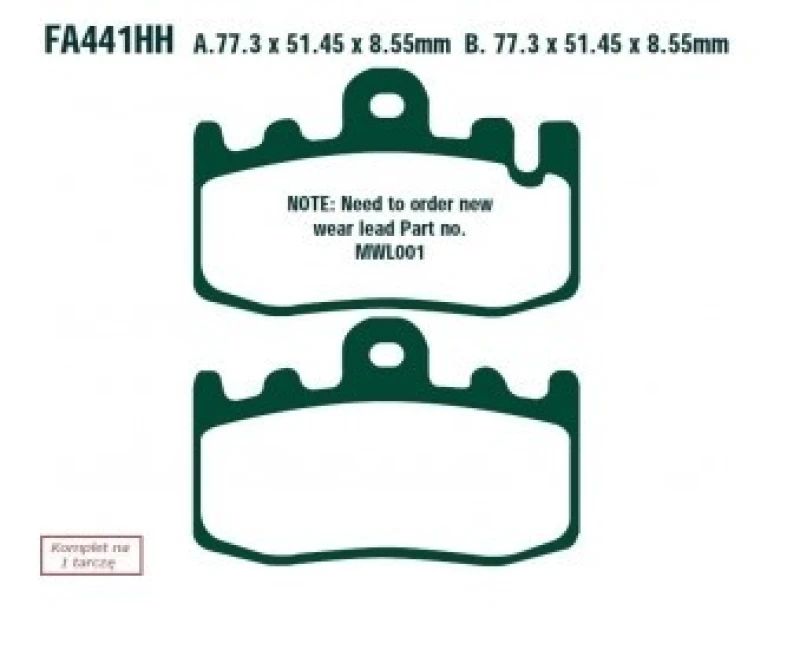 Image of EBC Brakes Brake pad set EBC Brakes FA441HH