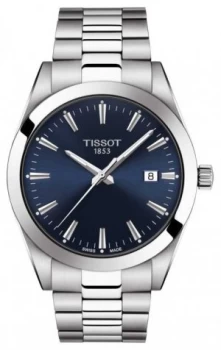 image of Tissot Gentleman Stainless Steel Bracelet Blue Dial Watch