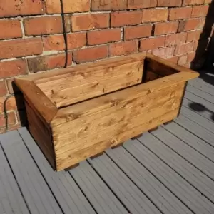Image of Samuel Alexander - Hand Made 82cm x 40cm Rustic Wooden Medium Garden Trough / Flower Bed Planter