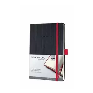 Image of Sigel Conceptum writing notebook A5 194 sheets Black Red