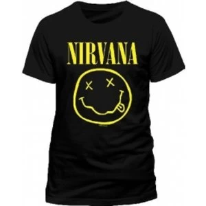 Image of NIRVANA Smiley T-Shirt, Unisex, Extra Large, Black