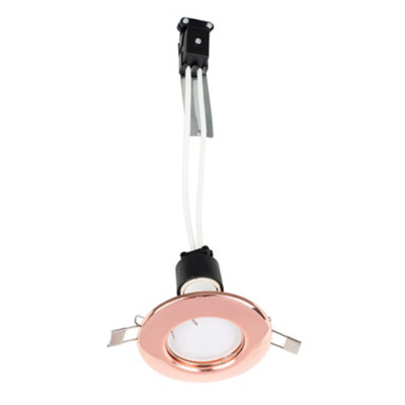 Image of ValueLights Downlight Fixed Ceiling Light Fitting 6 Pack With Warm White Bulbs Copper