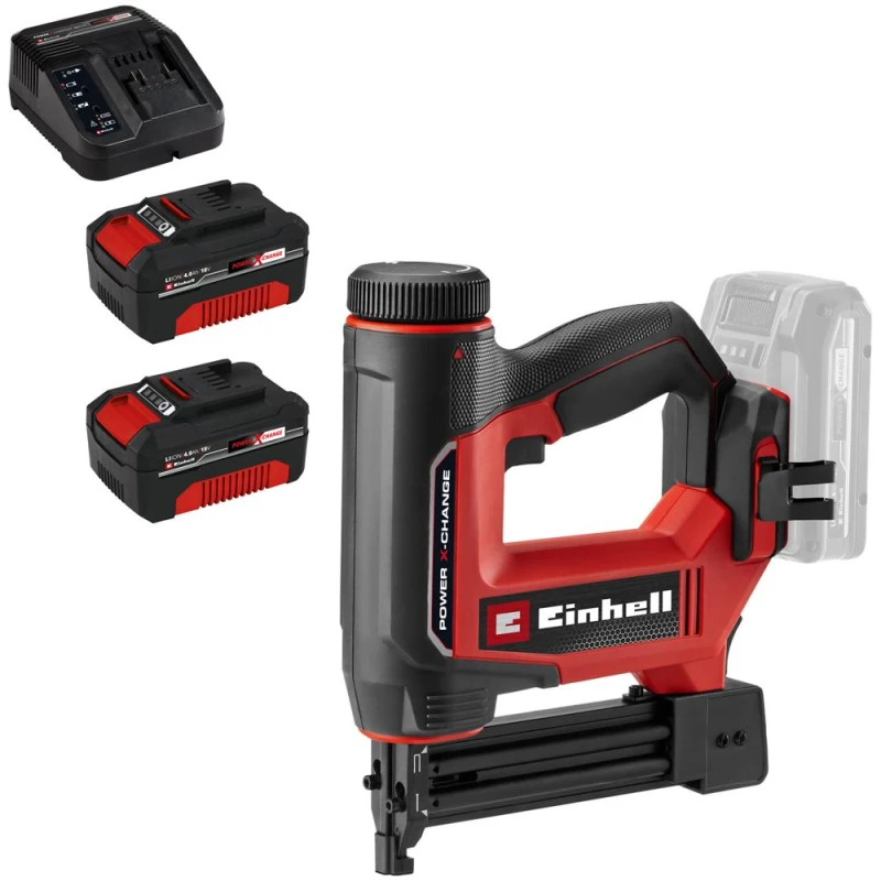 Image of Einhell TE-CN 18/32 Li 18v Cordless Nail and Staple Gun 2 x 4ah Li-ion Charger No Case TE-CN 18/32 Li
