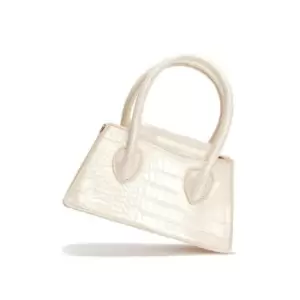 image of I Saw It First Mock Croc Faux Leather Mini Bag - White