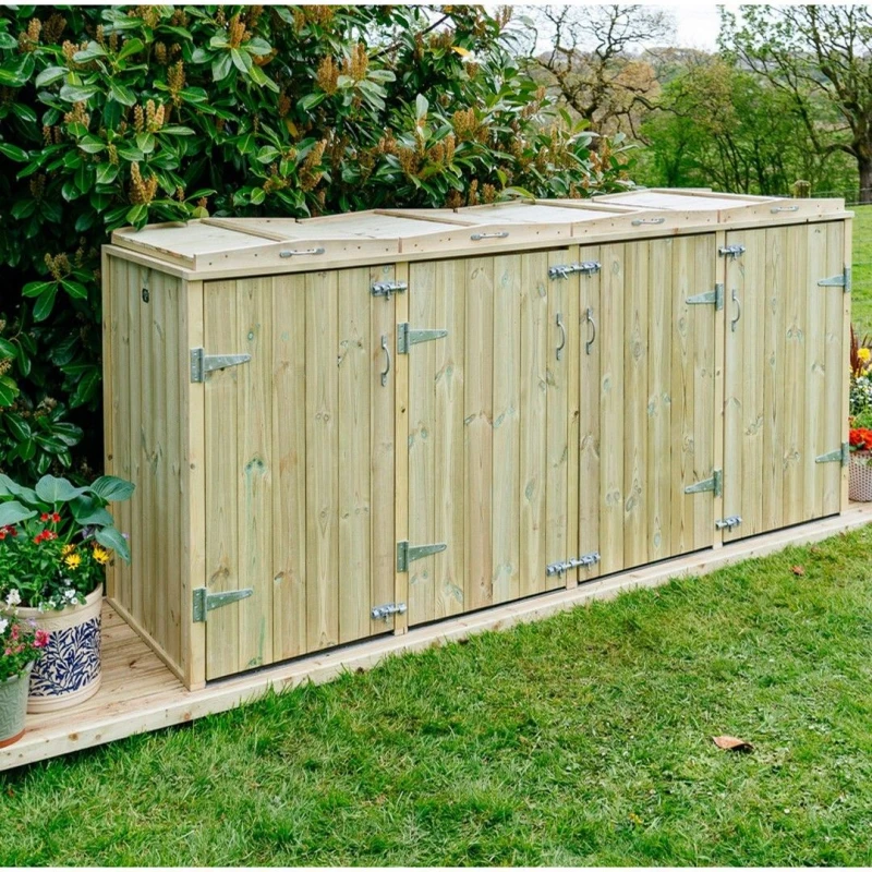 Image of The Garden Village Shireburn 8 Recycle Box Store, Brown SGRB-8-TGV