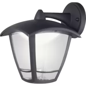 Image of Luceco LED 4 Panel Coach Lantern IP44 8W 640lm Top Arm in Black Polycarbonate