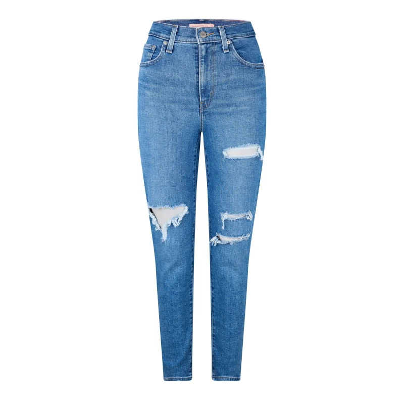 Image of Levis High Waisted Mom Jeans - Blue Blue 23 L30