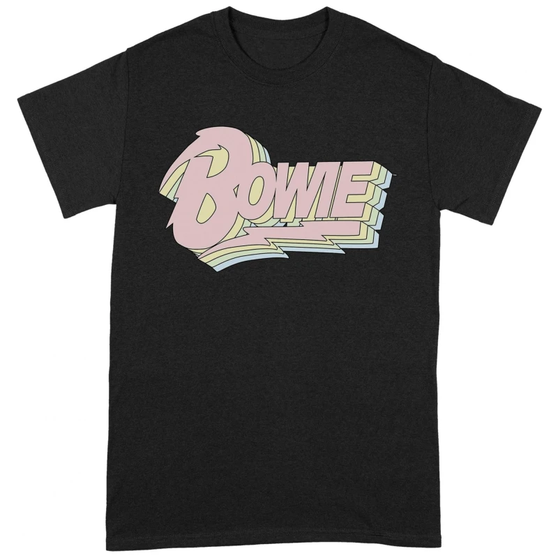 Image of David Bowie David Bowie Men Pastel T-Shirt in Jet Black Size: Small Jet Black S Male 5059958515208
