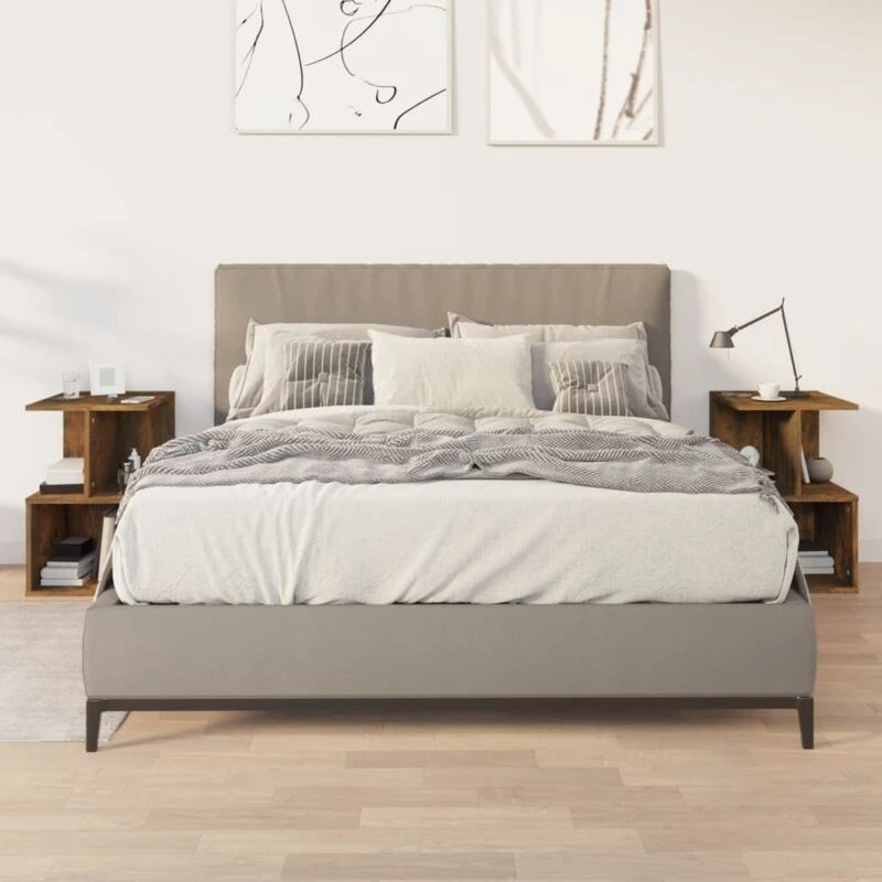 Image of VIDAXL Bedside Cabinets 2 pcs Smoked Oak 35x35x55cm Engineered Wood Vidaxl 8720286932469