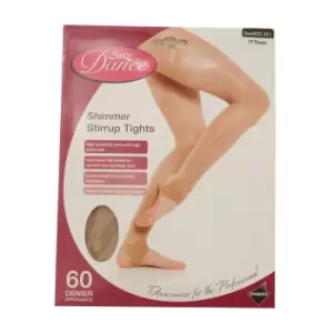 image of Silky Womens/Ladies Dance Shimmer Stirrup Tights (1 Pair) (Large (5ft6a-5ft10a)) (Toast)