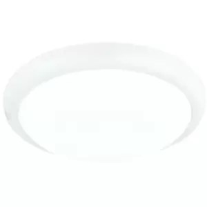 image of Round LED Flush Ceiling Light 15W Colour Changing White Gloss Indoor Bulkhead