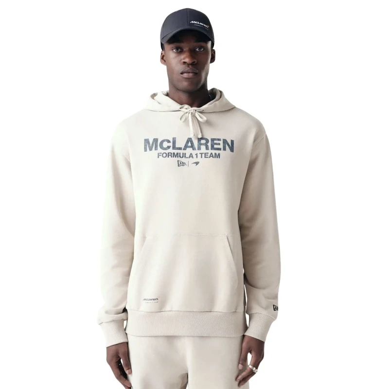Image of new era McLaren Racing oversized hoodie Beige Male S