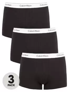 Image of Calvin Klein Modern Cotton Stretch Plus Trunks (3 Pack) - Black, Size 2XL, Men