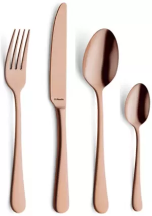 image of Amefa Trend Metallic Copper 16 Piece Stainless Steel Cutlery Set with Subtle Copper Metallic Hue