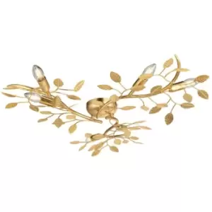 Image of Merano Modena Decorative Flush Ceiling Lamp, Gold Leaf