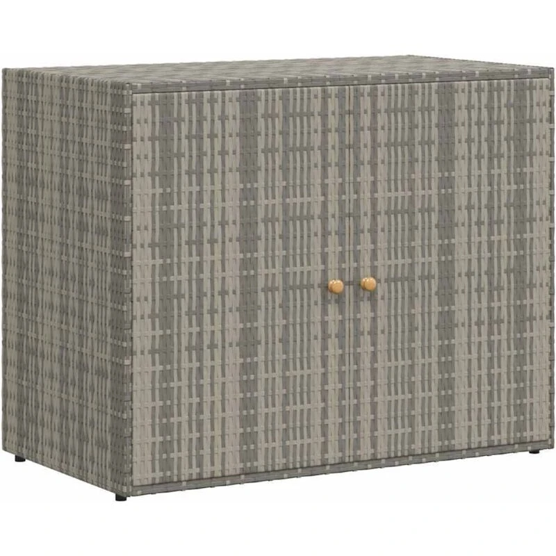 Image of VIDAXL Garden Storage Cabinet Grey 100x55.5x80cm Poly Rattan Vidaxl 8720845670306