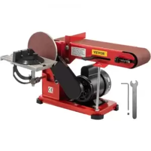 VEVOR Belt disc Sander 375W red Table Belt Sander 220V 50Hz Belt Sander 1420rpm Belt disc Sander Diameter 150mm Horizontal and Vertical Sander