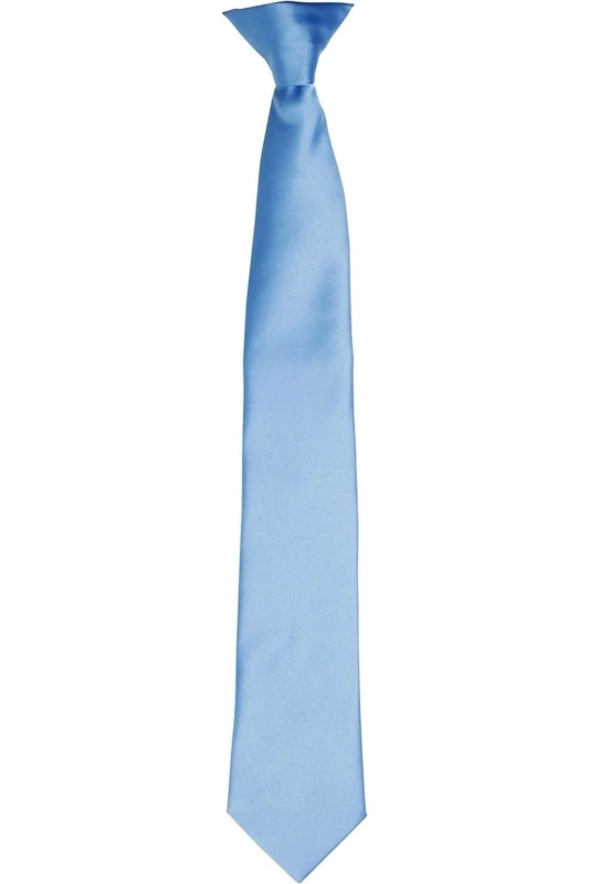 Image of Premier Premier Satin Tie in Mid Blue Mid Blue One Size Unisex 5063470360758