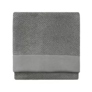 Image of Textured Weave Hand Towel Cool Grey