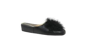 Image of Relax Black 'Pom-Pom' Leather Sandals - 3