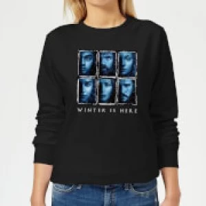 Image of Game of Thrones Winter Is Here Faces Womens Sweatshirt - Black - 5XL