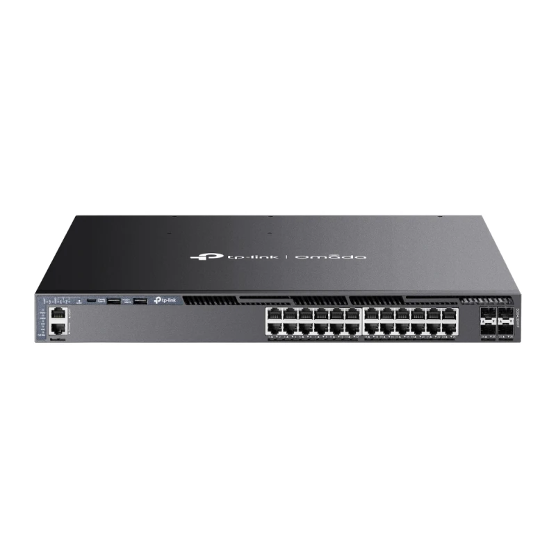 Image of TP Link Omada 24-Port Gigabit Stackable L3 Managed PoE+ Switch with 4