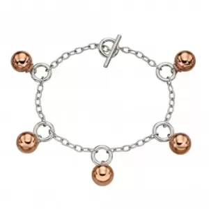 Image of T-Bar Rose Gold Plated Sphere Bracelet B5254
