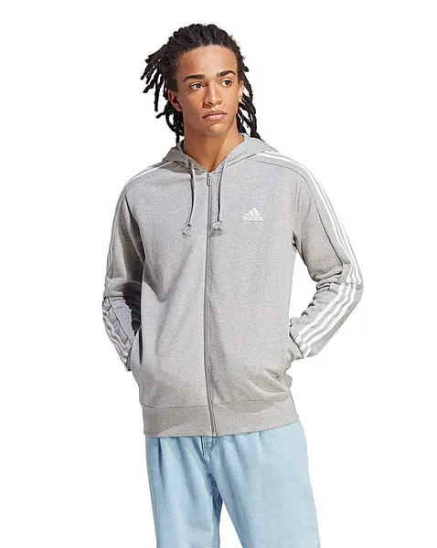 Image of Adidas adidas Essentials 3 Stripes Hoodie Grey/White Male S34/37 AB34901