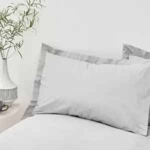 image of Bianca 100% Organic Cotton 200 Thread Count Oxford Pillow Case, Silver