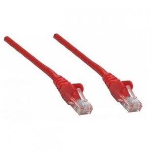 image of Intellinet Network Patch Cable Cat6 7.5m Red Copper U/UTP PVC RJ45 Gold Plated Contacts Snagless Booted Polybag