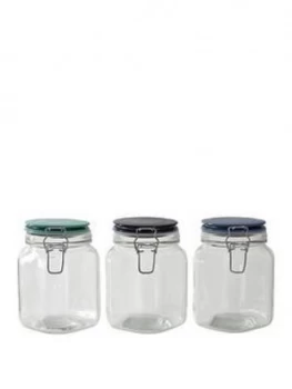 image of Premier Housewares Glass Storage Jars Set Of 3