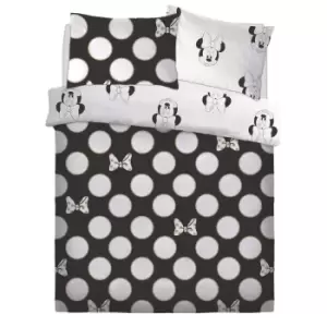 Image of Minnie Mouse Gold Bows Duvet Set (Single) (Black/White)