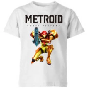 Image of Nintendo Metroid Samus Returns Colour Kid's T-Shirt - White - 11-12 Years
