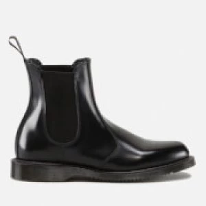 Image of Dr. Martens Womens Flora Polished Smooth Leather Chelsea Boots - Black - UK 6