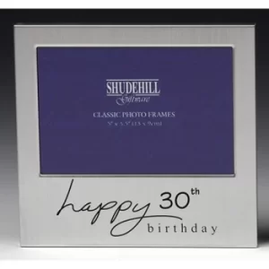 image of Satin Silver Occasion Frame 30th Birthday 5x3