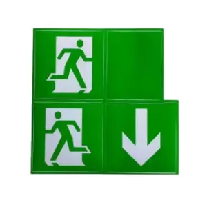 Image of Channel Smarter Safety Systems Adhesive Pictogram Pack For Meteor LED Emergency Bulkhead - E-PIC-ME-LED-PACK