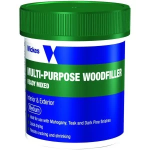 image of Wickes Ready Mixed Wood Filler - Medium 250g