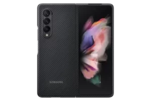 image of Samsung Galaxy Z Fold3 5G Aramid Cover in Black (EF-XF926SBEGWW)