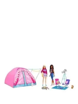 image of Barbie LetS Go Camping Tent Playset, Dolls And Accessories