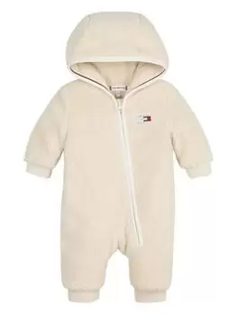 Image of Tommy Hilfiger Baby Sherpa Coverall - Ancient White, Ancient White, Size 3-6 Months